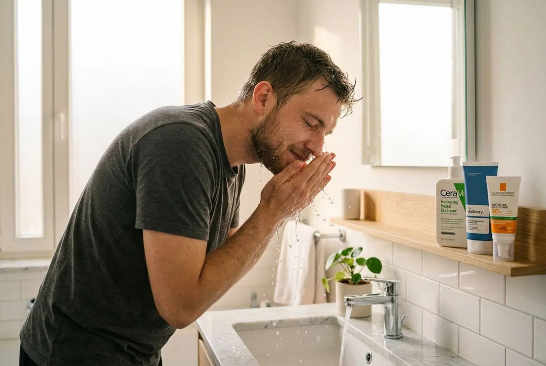 Gesichtspflege-routine für männer: hautpflege in 7 schritten