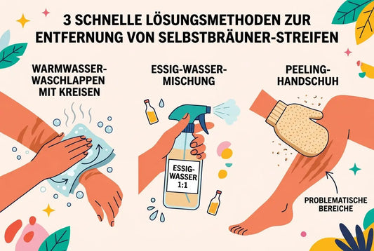 Selbstbräuner streifen vermeiden und entfernen – so geht's