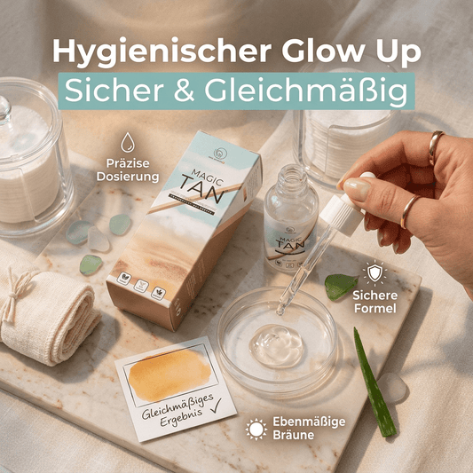 Hygienische Selbstbräunungslösung: sicher gleichmäßig bräunen - Magic Tan®
