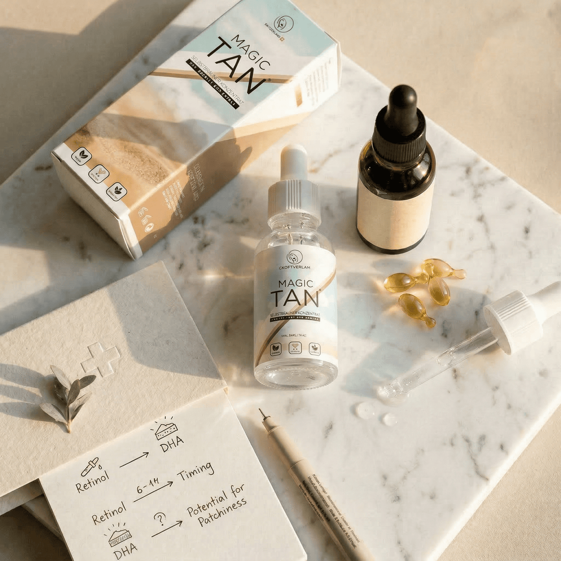 Retinol mit Selbstbräuner kombinieren: Timing, pH-Wert & Routine - Magic Tan®
