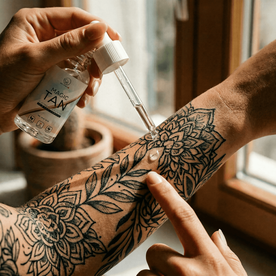 Selbstbräuner auf Tattoos: Tipps für sichere Anwendung - Magic Tan®