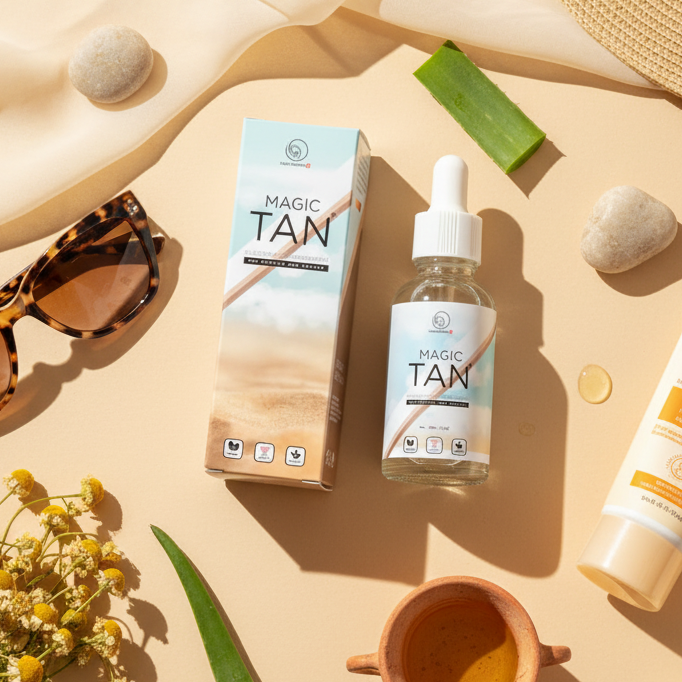 Magic Tan® Drops 3X Set (Jahresvorrat) — Selbstbräuner Konzentrat zum Mischen mit deiner Creme - Natürliche Bräune für Gesicht & Körper | Vegan