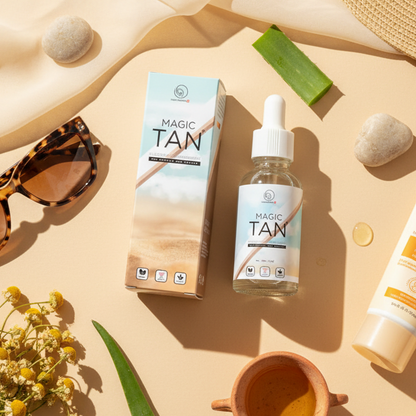 Magic Tan® Drops 3X Set (Jahresvorrat) — Selbstbräuner Konzentrat zum Mischen mit deiner Creme - Natürliche Bräune für Gesicht & Körper | Vegan