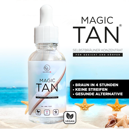 Magic Tan® Drops self-tanning drops for face and body packaging and bottle